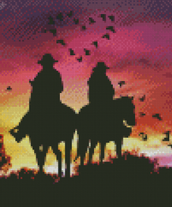 Cowboy And Cowgirl Silhouette Diamond Painting