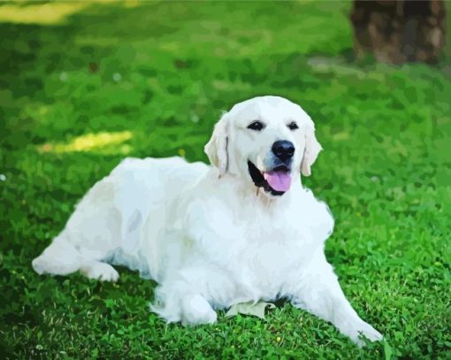 Cream Retriever Diamond Painting