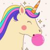 Cute Unicorn Blowing Bubble Gum Diamond Painting