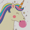 Cute Unicorn Blowing Bubble Gum Diamond Painting