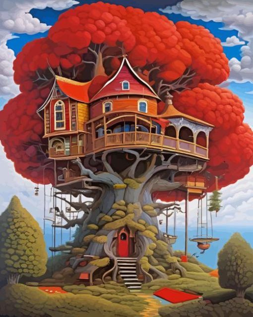 Fanasy Tree Home Diamond Painting