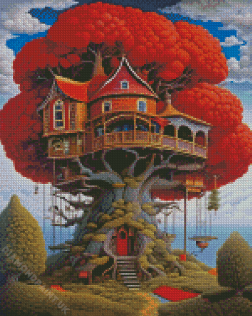 Fanasy Tree Home Diamond Painting