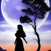 Girl Silhouette And Moon Diamond Painting