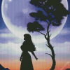 Girl Silhouette And Moon Diamond Painting