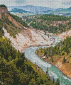 Canyon Yellowstone River Diamond Painting