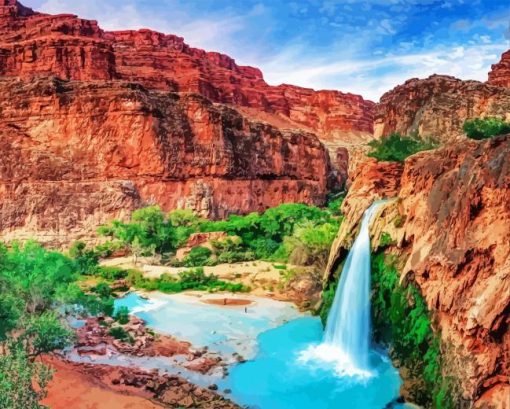 Havasu Falls In Arizona Diamond Painting