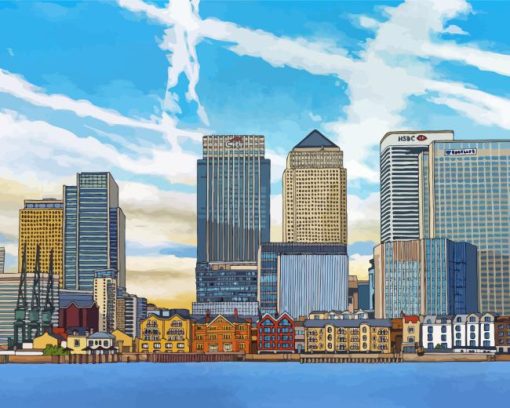 Illustration Canary Wharf London Diamond Painting