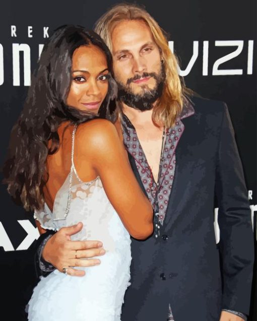 Marco Perego And Zoe Saldana Diamond Painting