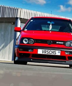 Mk3 Red Golf Car Diamond Painting