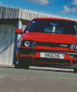 Mk3 Red Golf Car Diamond Painting