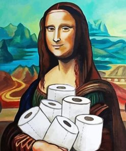 Mona Lisa And Toilet Papers Diamond Painting