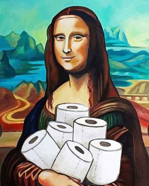 Mona Lisa And Toilet Papers Diamond Painting