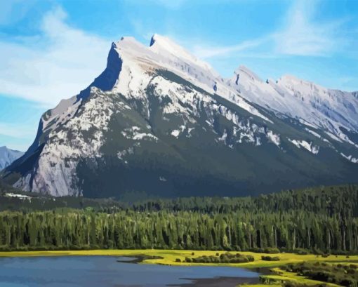 Mount Rundle In Canada Diamond Painting