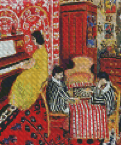 Pianist And Checker Players Diamond Painting