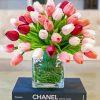 Pink Tulips In Vase Diamond Painting