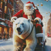 Polar Bear And Santa Claus Diamond Painting