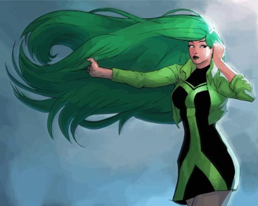 Polaris With Long Green Hair Diamond Painting