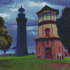 Queenscliff Black Lighthouse Diamond Painting