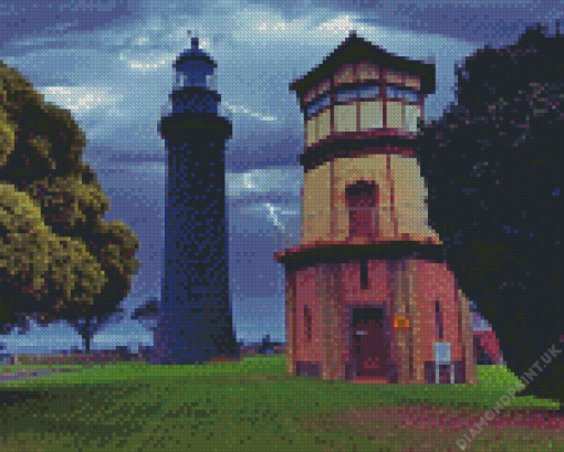 Queenscliff Black Lighthouse Diamond Painting