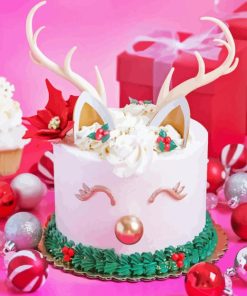 Reindeer Cake Diamond Painting