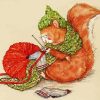 Squirrel Knitting Diamond Painting