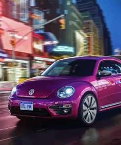 Volkswagen Pink Beetle Car Diamond Painting