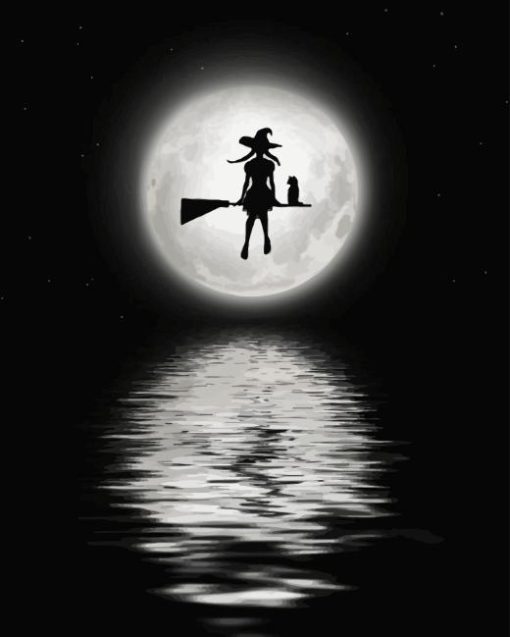 Witch Holding Moon Diamond Painting