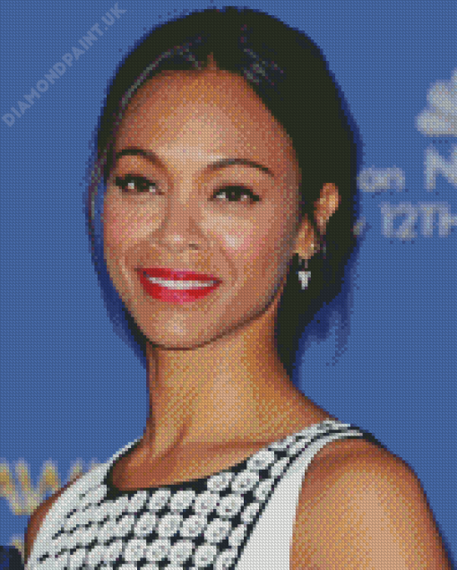 Zoe Saldana Smiling Diamond Painting