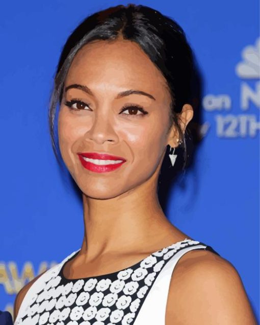 Zoe Saldana Smiling Diamond Painting