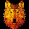 Abstract Gold Wolf Diamond Painting