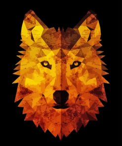 Abstract Gold Wolf Diamond Painting