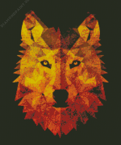 Abstract Gold Wolf Diamond Painting