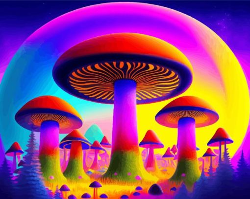 Aesthetic Psychedelic Mushrooms Diamond Painting