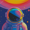 Astronaut Illustration Art Diamond Painting