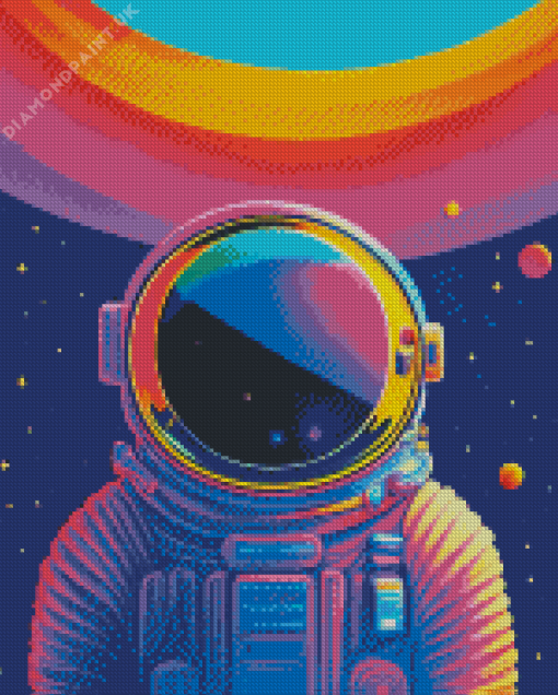 Astronaut Illustration Art Diamond Painting