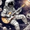 Astronaut With Guitar Diamond Painting