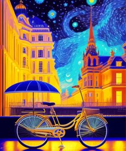 Bike Starry Night Diamond Painting