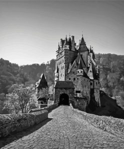 Black And White Burg Eltz Diamond Painting