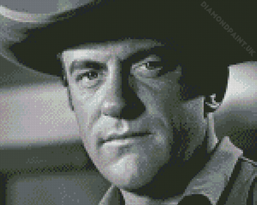 Black And White James Arness Diamond Painting