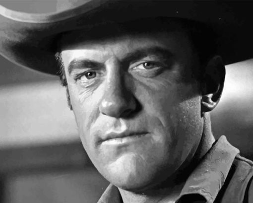 Black And White James Arness Diamond Painting