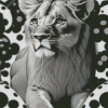 Black And White Lion Diamond Painting