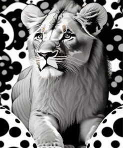 Black And White Lion Diamond Painting