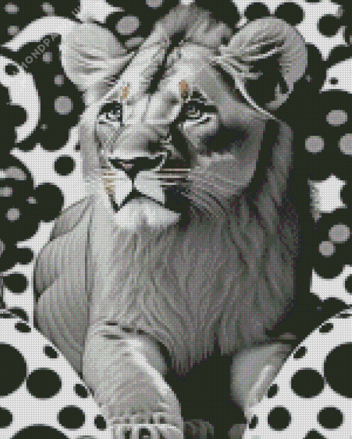 Black And White Lion Diamond Painting