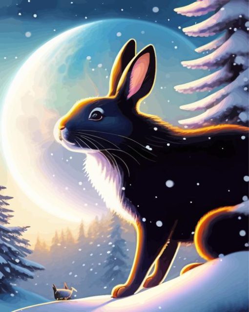 Bunny In Snow Diamond Painting