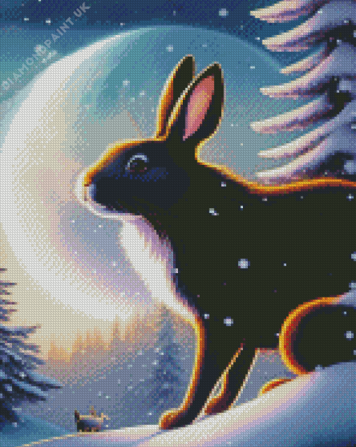 Bunny In Snow Diamond Painting