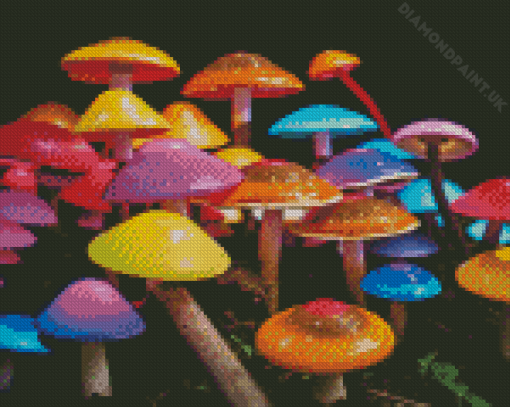 Colorful Mushroom Diamond Painting