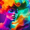 Colorful Smoke Lady Diamond Painting