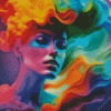 Colorful Smoke Lady Diamond Painting