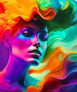 Colorful Smoke Lady Diamond Painting