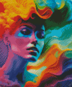 Colorful Smoke Lady Diamond Painting